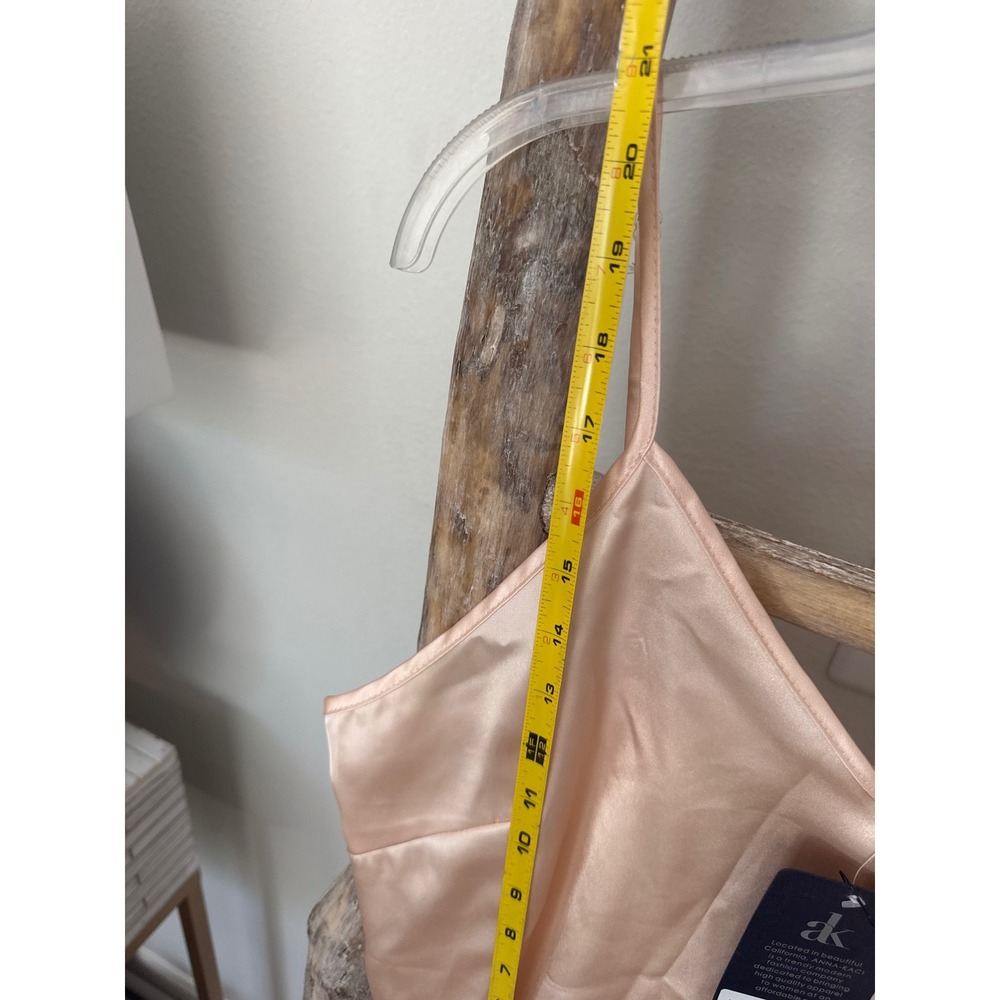 Anna-K California blush satin camisole V-neckline adjustable spaghetti straps XL - Picture 6 of 8